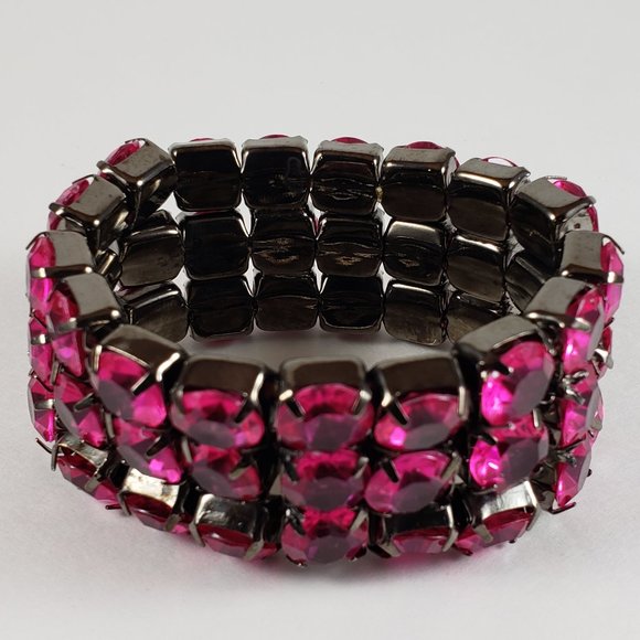 Unbranded Jewelry - Triple strands Bracelet Red Crystal Jewelry, Black